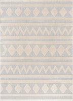 Harlow Zara Tribal Moroccan Diamond Pattern Beige High-Low 5'3" X 7'3" Area Rug