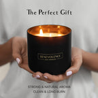 3 Wick Candle, Bergamot & Jasmine Large Christmas Scented Candles | Soy Candles | Holiday Candle Gifts for Women and Men | Home Fragrance | Aromatherapy | 14.5 Oz, 45 Hour Burn