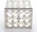 Square Crystal Jewelry Box Trinket Organizer Earrings Rings Box Treasure Storage Keepsake Mirror Surface with Lid,Mothers Day Gifts,Valentines Gift