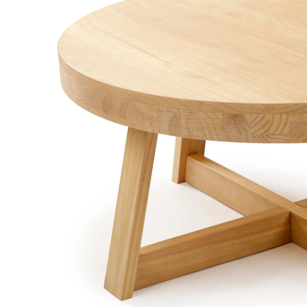 Classic Solid Wood round Coffee Table, 36" Farmhouse Table for Living Room