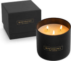 3 Wick Candle, Bergamot & Jasmine Large Christmas Scented Candles | Soy Candles | Holiday Candle Gifts for Women and Men | Home Fragrance | Aromatherapy | 14.5 Oz, 45 Hour Burn