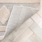 Harlow Zara Tribal Moroccan Diamond Pattern Beige High-Low 5'3" X 7'3" Area Rug