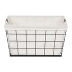 60L Rectangular Steel Laundry Basket, Black & Natural, Adult