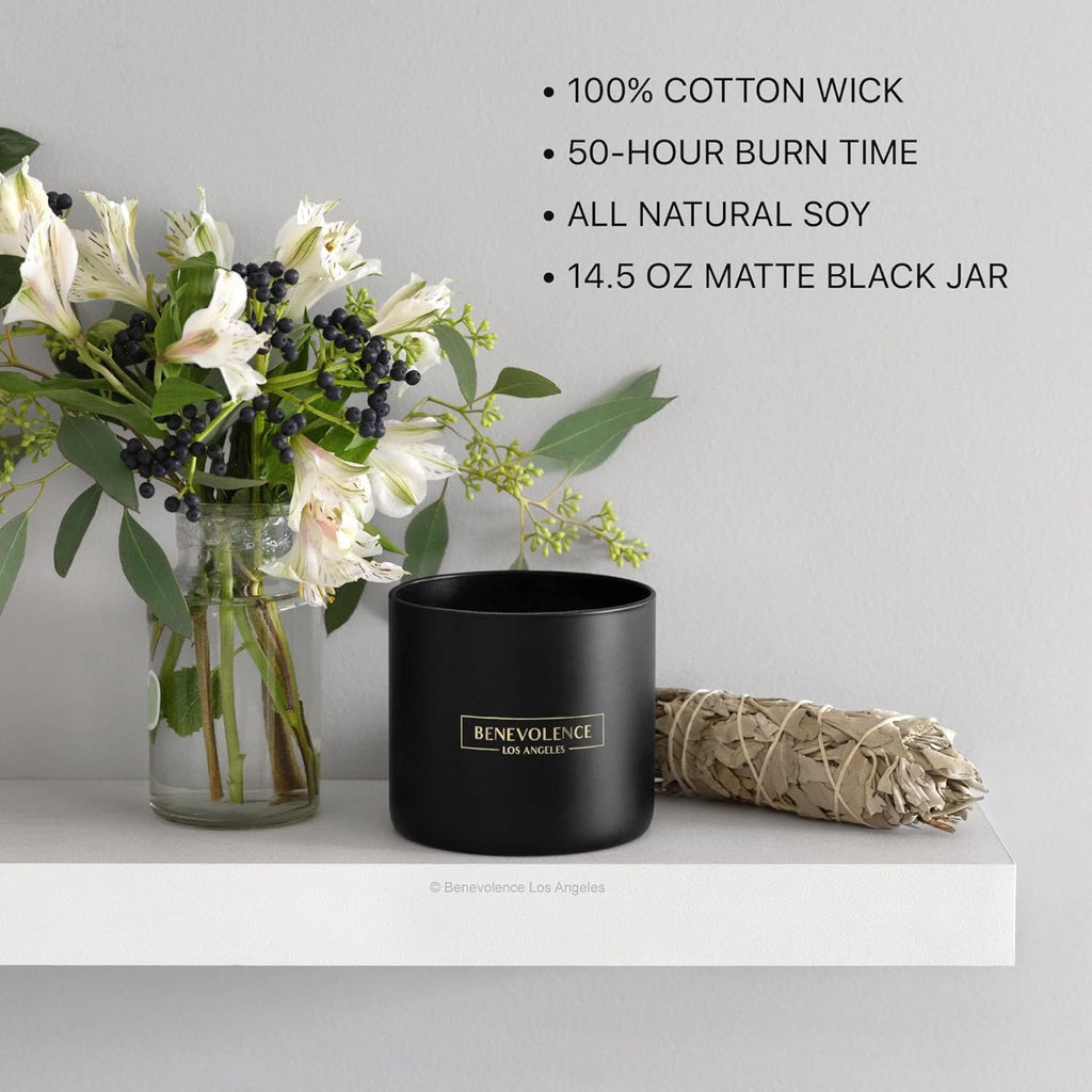 3 Wick Candle, Bergamot & Jasmine Large Christmas Scented Candles | Soy Candles | Holiday Candle Gifts for Women and Men | Home Fragrance | Aromatherapy | 14.5 Oz, 45 Hour Burn