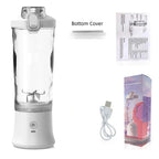 New 4000Mah Portable Juicer Cup 600ML Large Capacity 10-Leaf Blade Powerful Motor Fast Stirring Blender Mixer Outdoor Mixing Cup