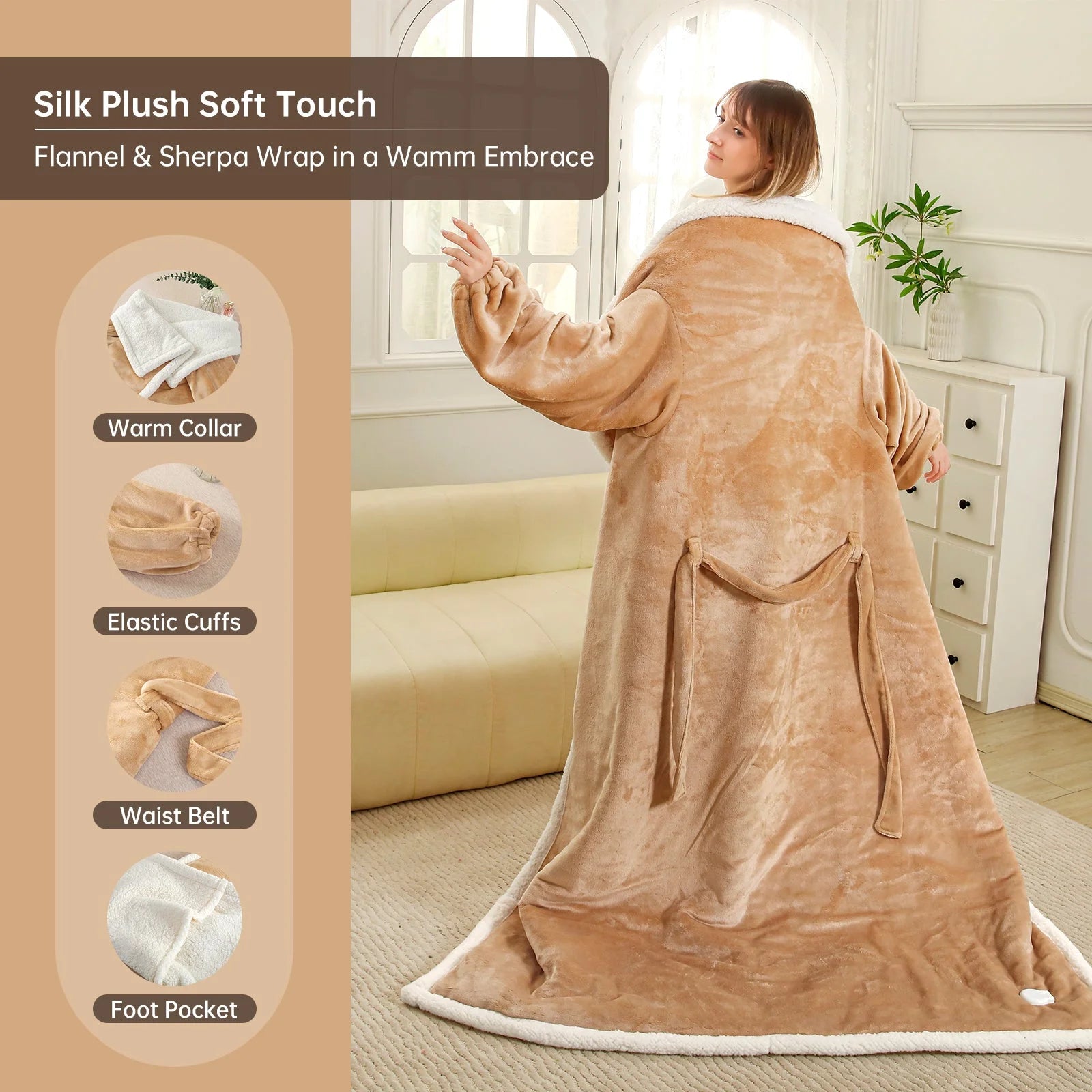 Heated Blanket Throw Size, Washable Heated Throw Blanket Electric, Electric Throw Blanket, Beige, 50" X 70", Blanket Warmer Heating Blanket Heat Warming Blanket Electric Blanket Throw Heater