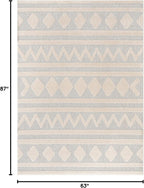 Harlow Zara Tribal Moroccan Diamond Pattern Beige High-Low 5'3" X 7'3" Area Rug