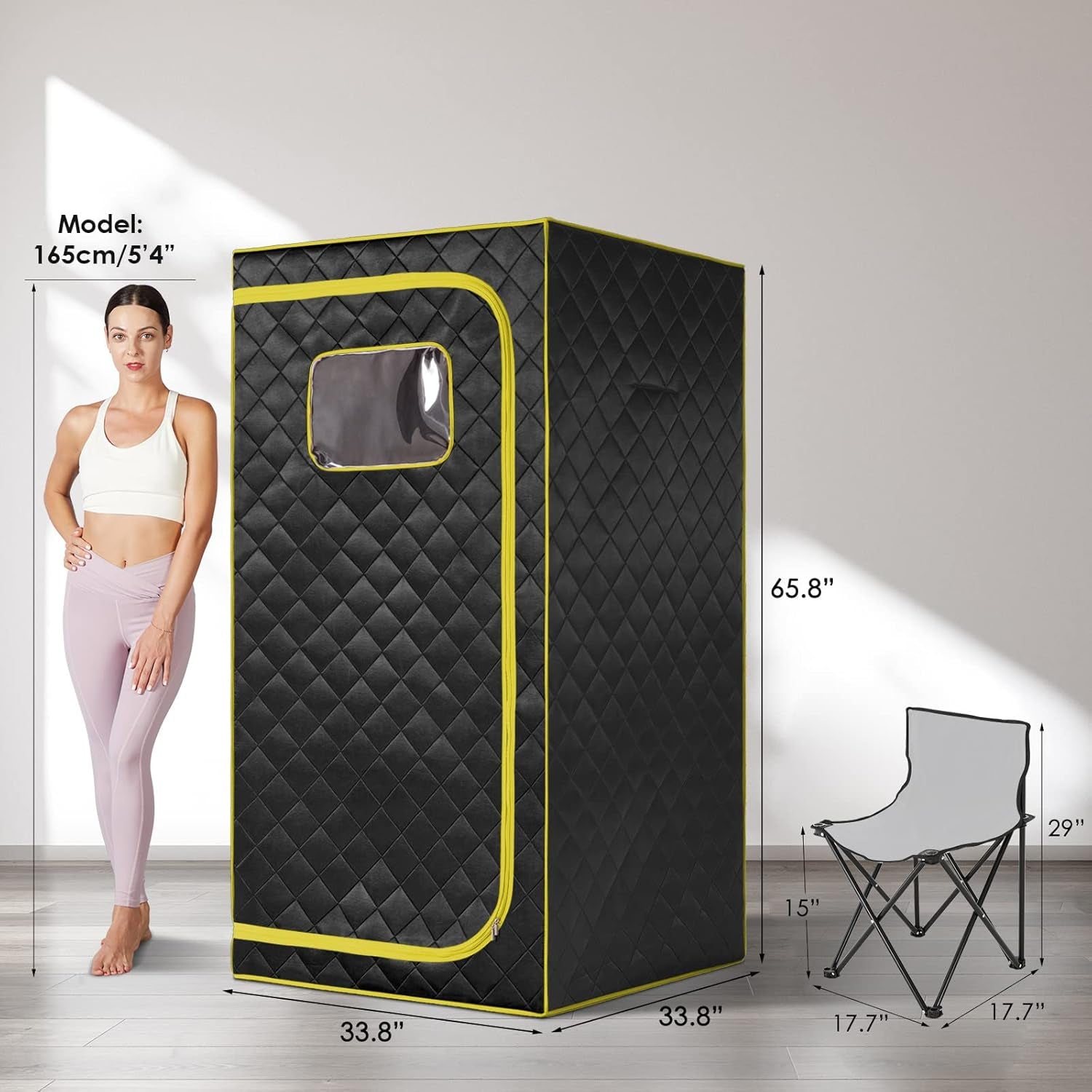Portable Infrared Sauna, Full Size Far Infrared Sauna, One Person Sauna Tent, Separate Heating Foot Pad and Portable Sauna Chair Home Saunas for Relaxation Detox