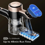 Cordless Vacuum Cleaner, 300W 23Kpa Powerful Suction Vacuum with LED Display, 3 Suction, 48Mins Runtime, Lightweight Stick Cleaner with Sofa Brush for Hard Floor/Carpet/Pet Hair/Car, Black