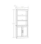 Glendale 5 Shelf Bookcase with Doors, Rustic Gray Finish