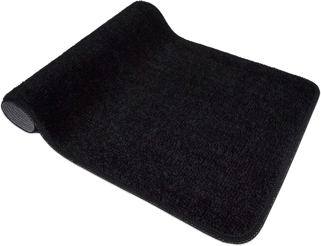 Machine Washable Seashell Design Non-Slip Rubberback 3PCS Bath Rug Set for Bathroom, 3 Piece - 18" X 30"/18" X 19"/18" X 18", Black
