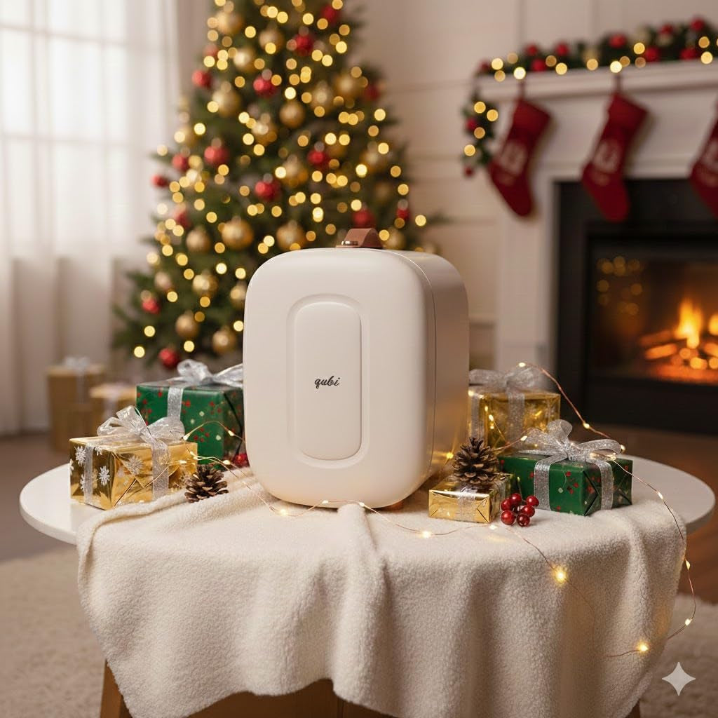 Mini Fridge, Professional Skincare Fridge, Mini Cosmetics Makeup Fridge, Compact Fridge 5 Liter (Cream White)
